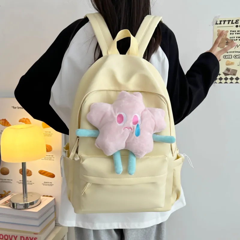 URBAN FOREST Polyester Backpack Women's Ecru/Burgundy/Light Yellow/Light Green/Pink-17
