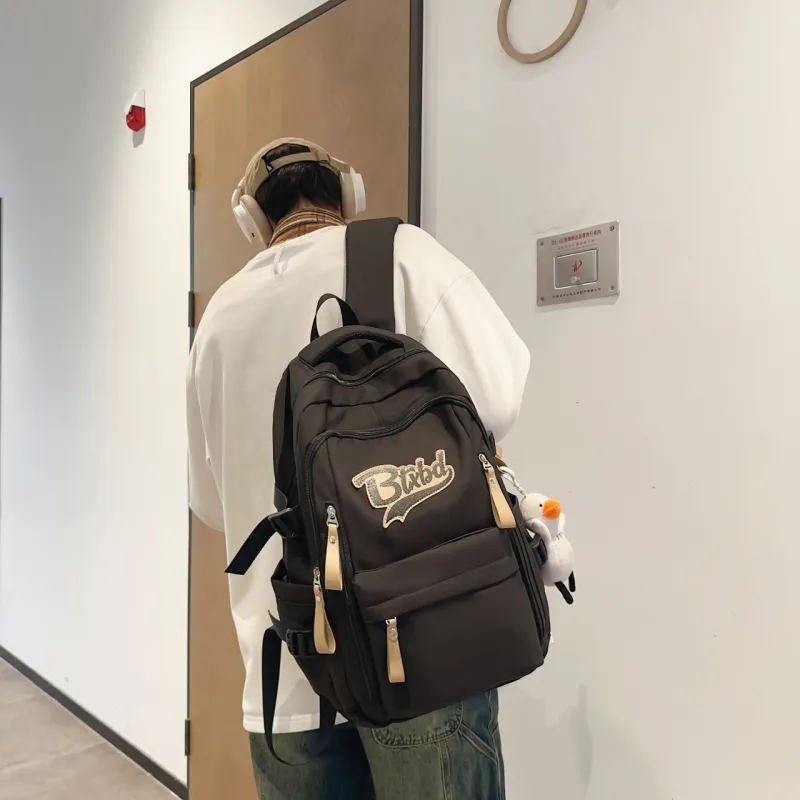 URBAN FOREST Nylon Backpack Regular Unisex White/Black/Red/Khaki-8