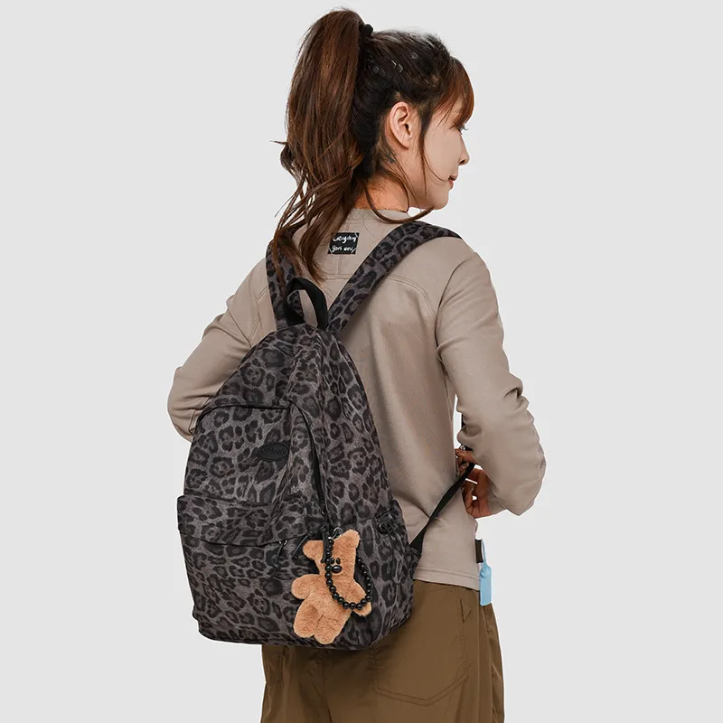 URBAN FOREST Oxford Backpack Unisex Purple/Orange/Dark Brown-2