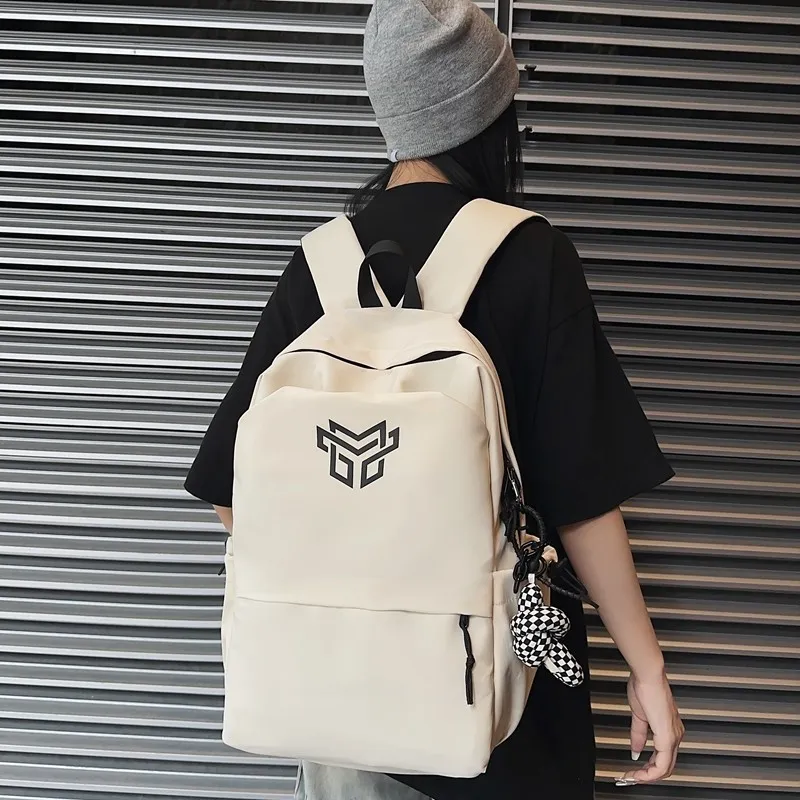 URBAN FOREST Nylon Backpack Unisex Black With White Logo/Black Logo/White/Gray/Blue-7