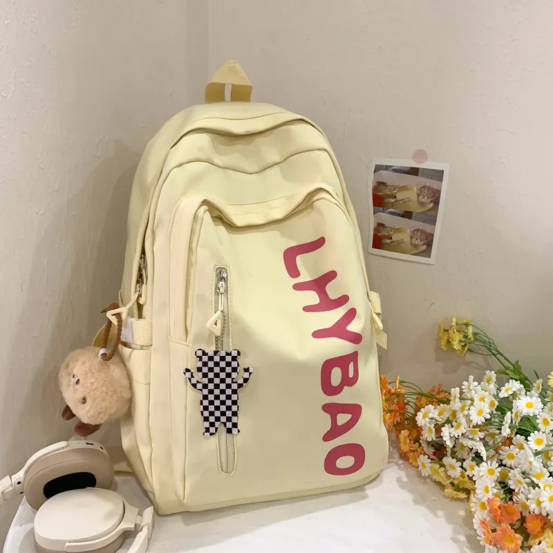 URBAN FOREST Nylon Backpack Women's White/Black/Yellow/Blue/Pink-9