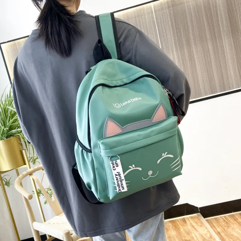 URBAN FOREST Nylon Backpack Regular Unisex Black/Pink/Red/Green-16