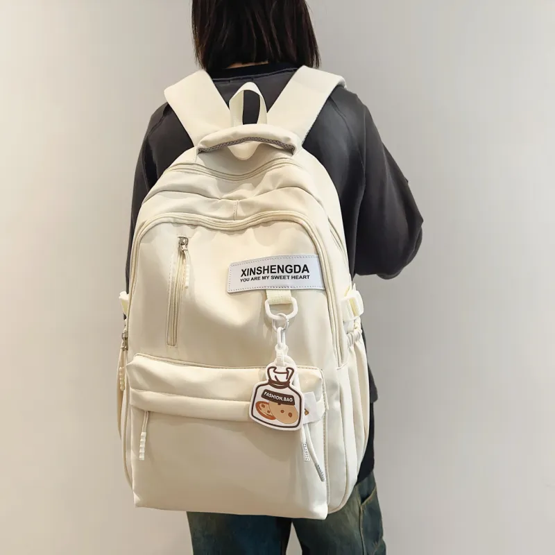 URBAN FOREST Polyester Backpack Tubas Unisex White/Black-4