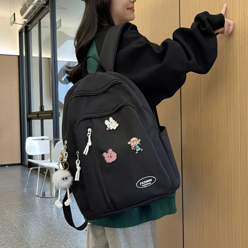 URBAN FOREST Nylon Backpack Unisex Light Yellow/Light Green/Ivory/Black-23