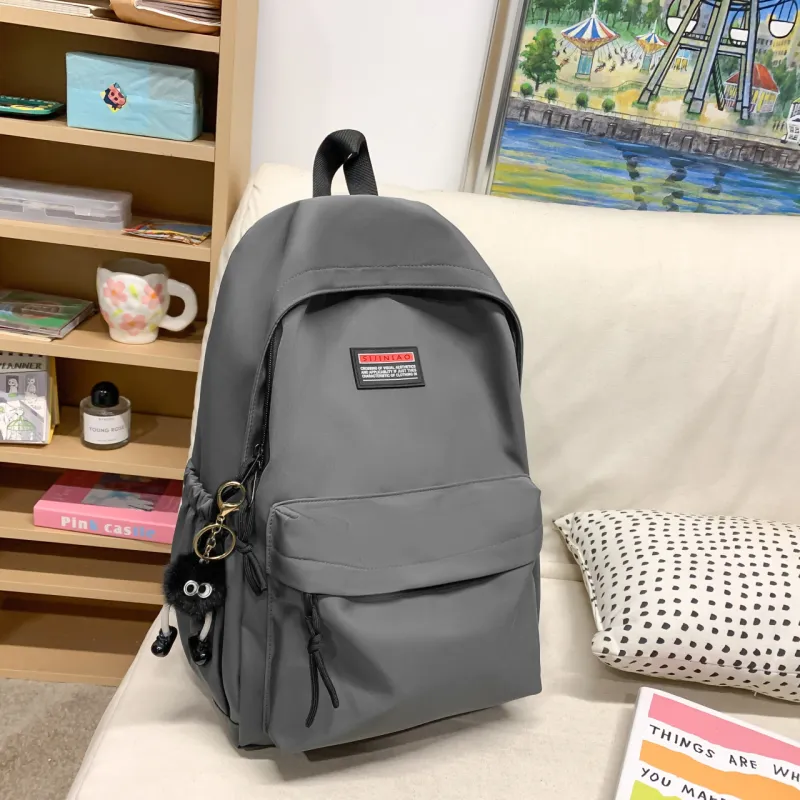 URBAN FOREST Nylon Backpack Unisex White/Gray/Black/Green/Blue/Pink-10