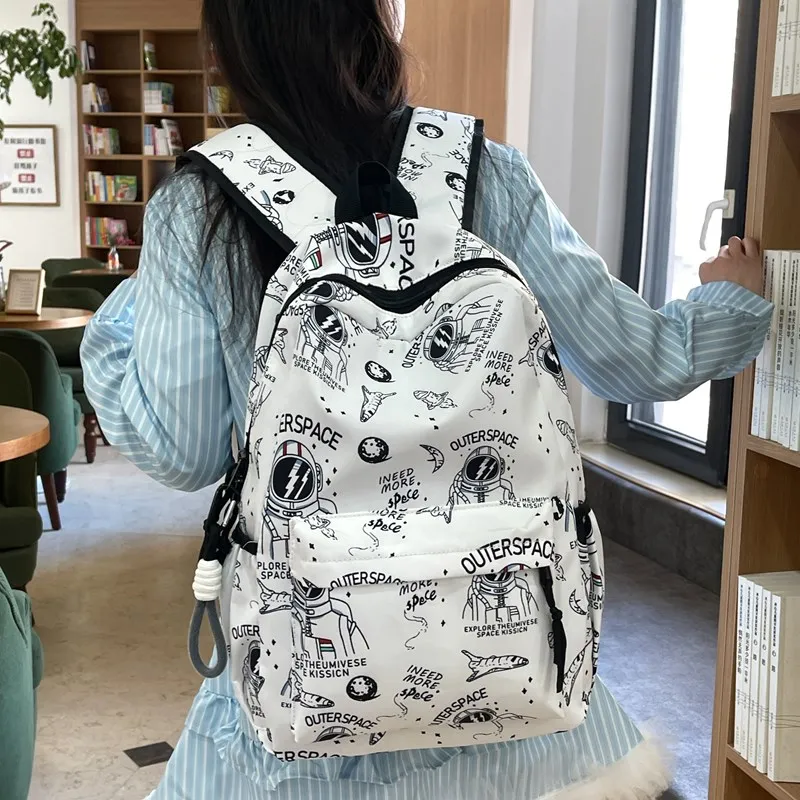 URBAN FOREST Nylon Backpack Regular Unisex White/Black-3