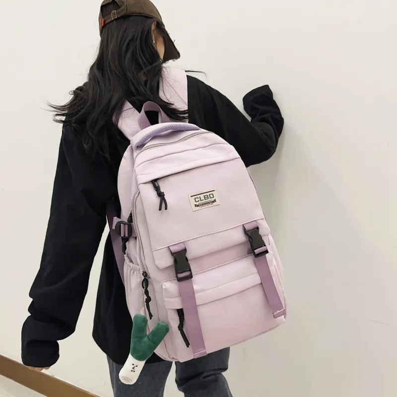 URBAN FOREST Nylon Backpack Regular Unisex White/Black/Red/Purple-17