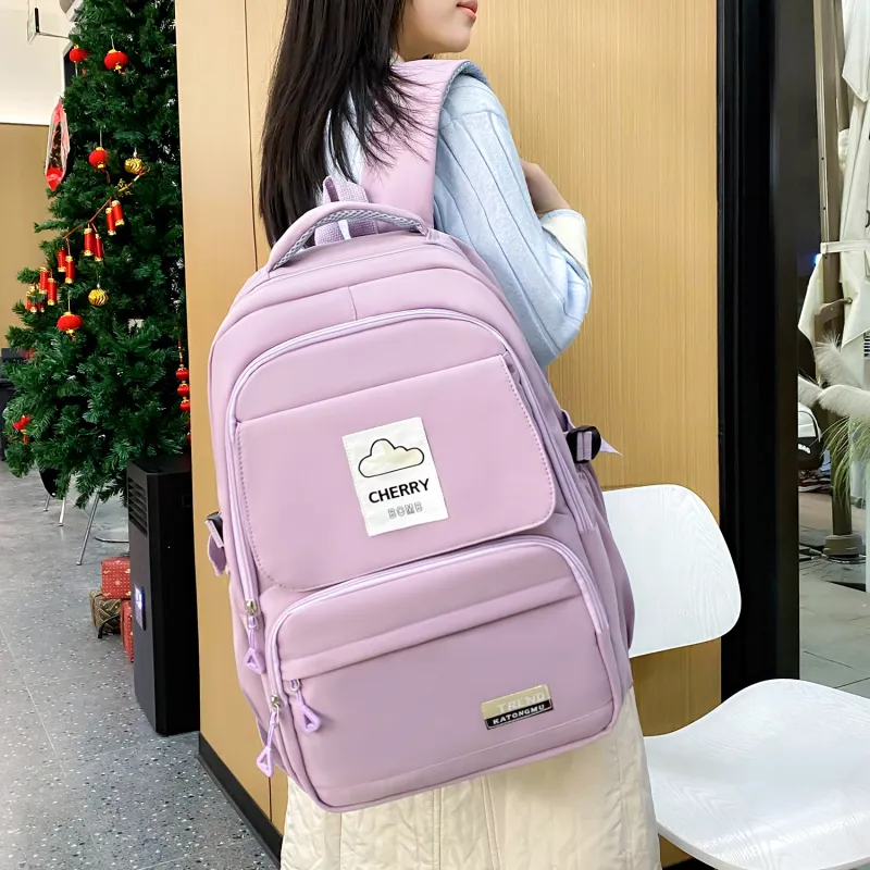 URBAN FOREST Nylon Backpack Regular Unisex Green/Black/Purple/Pink/Blue-6