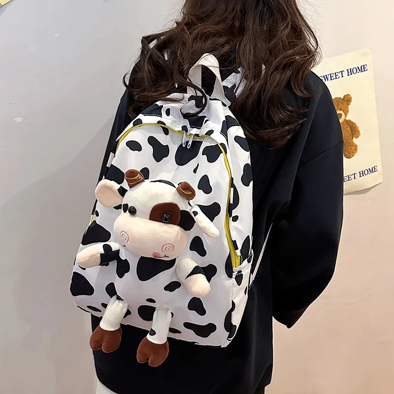 URBAN FOREST Nylon Backpack Unisex Blue/Pink/Black/White/Cow Color-29