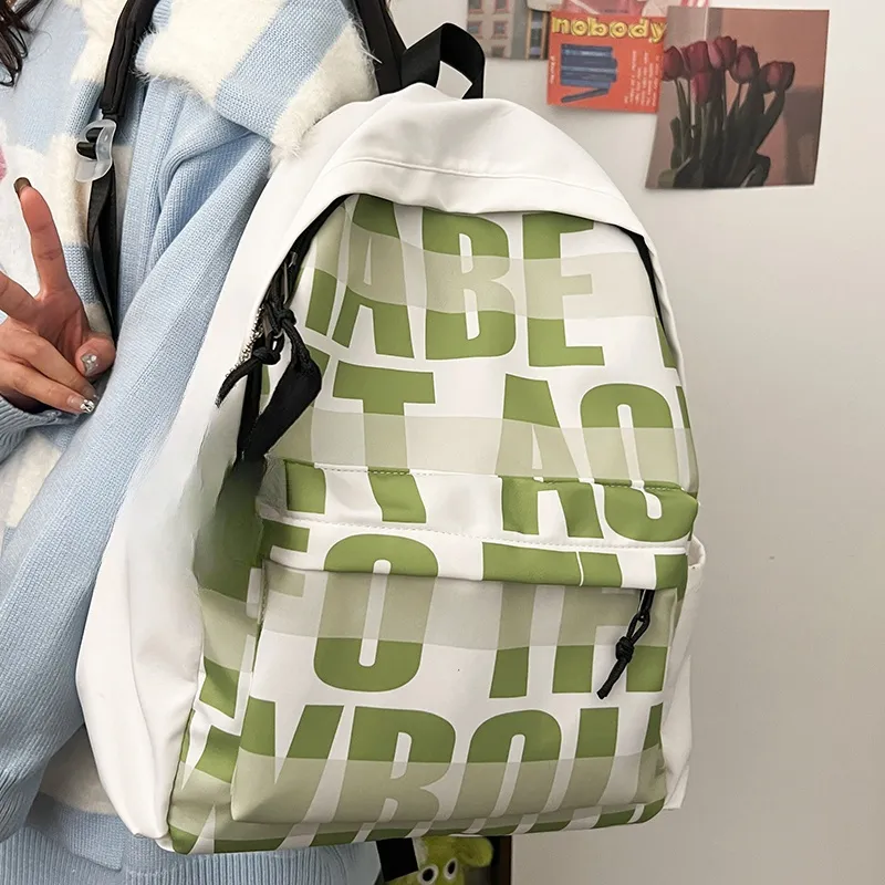 URBAN FOREST Nylon Backpack Unisex Light Blue/Dark Blue/Green/Black-13