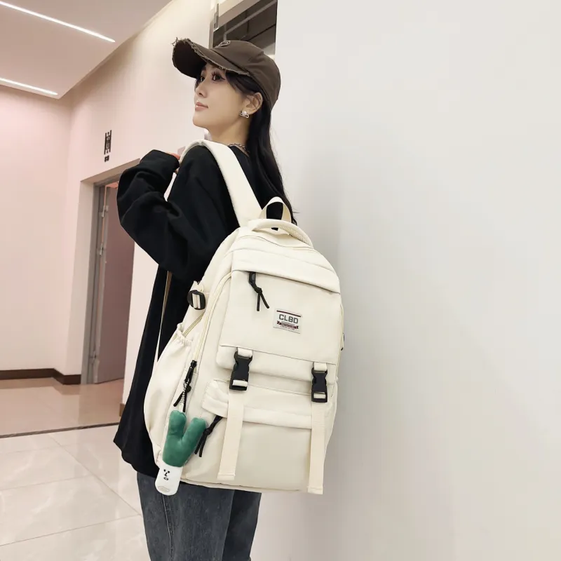 URBAN FOREST Nylon Backpack Regular Unisex White/Black/Red/Purple-1