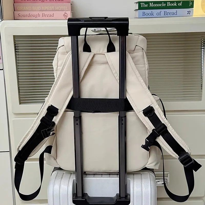 URBAN FOREST Nylon Backpack Unisex Ecru/Light Gray/Black/Orange Red/Khaki-2