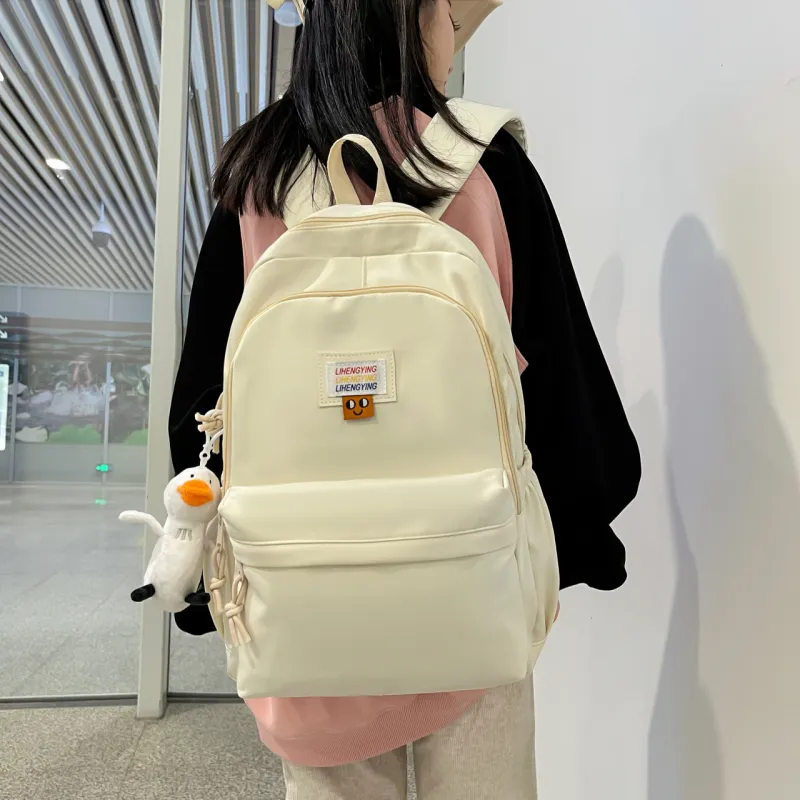 URBAN FOREST Nylon Backpack Regular Women's White/Black/Yellow/Blue/Pink-2