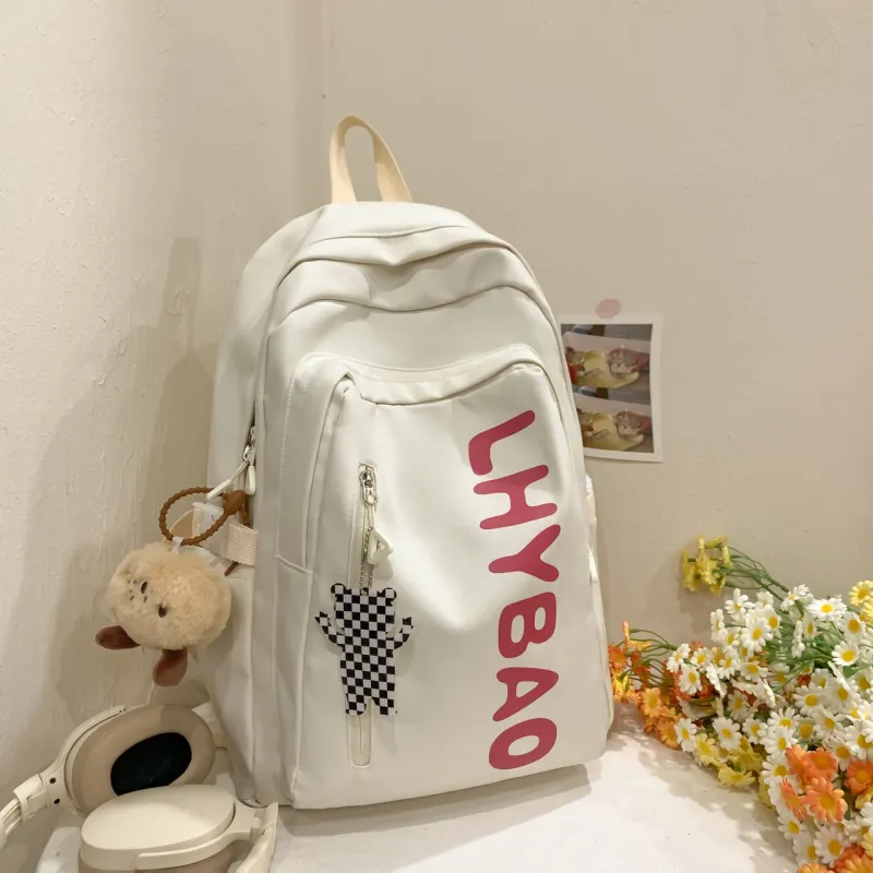 URBAN FOREST Nylon Backpack Women's White/Black/Yellow/Blue/Pink-1
