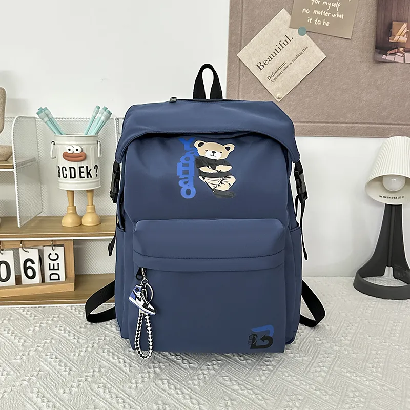 URBAN FOREST Nylon Backpack Unisex Army Green/Dark Blue/Gray/Yellow/Black-7