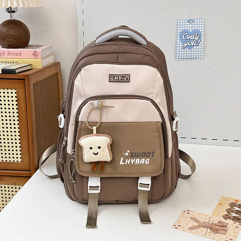 URBAN FOREST Nylon Backpack Women's Black/Burgundy/Purple/Khaki/Light Blue/Dark Blue-7