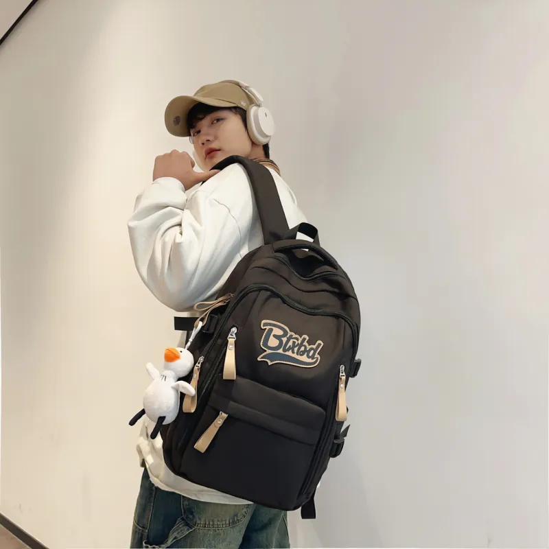 URBAN FOREST Nylon Backpack Regular Unisex White/Black/Red/Khaki-10