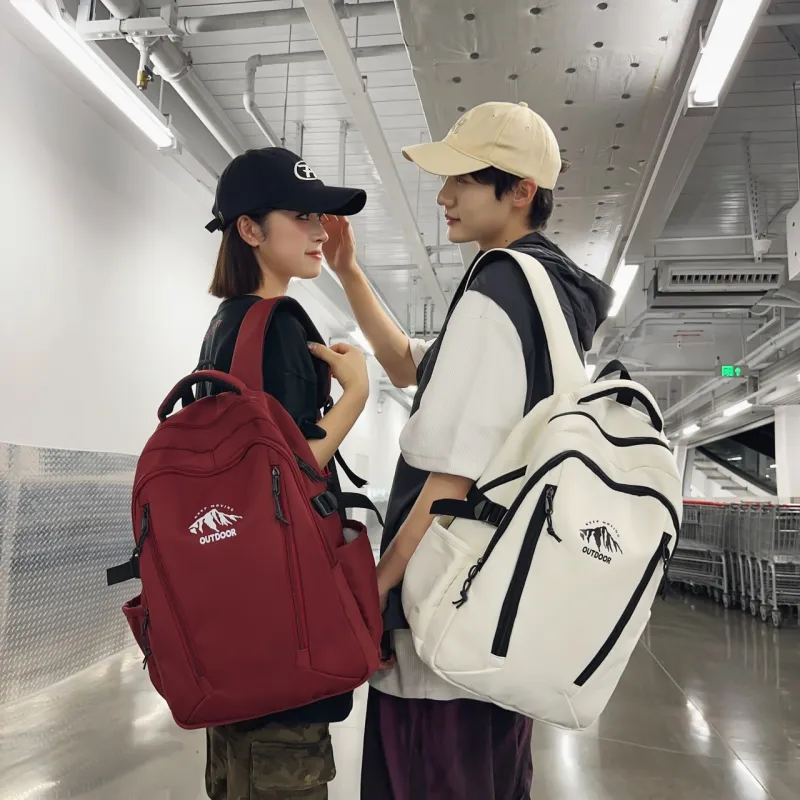 URBAN FOREST Nylon Backpack Unisex Orange/Green/Red/Black/White-12