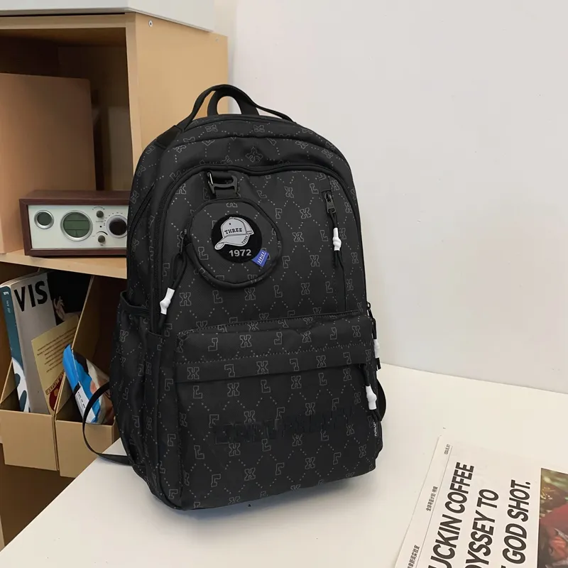 URBAN FOREST Nylon Backpack Unisex White/Gray/Black/Blue/Coffee-13