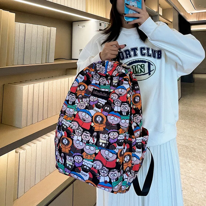 URBAN FOREST Nylon Backpack Unisex Cartoon Character/Explosion Letter-3