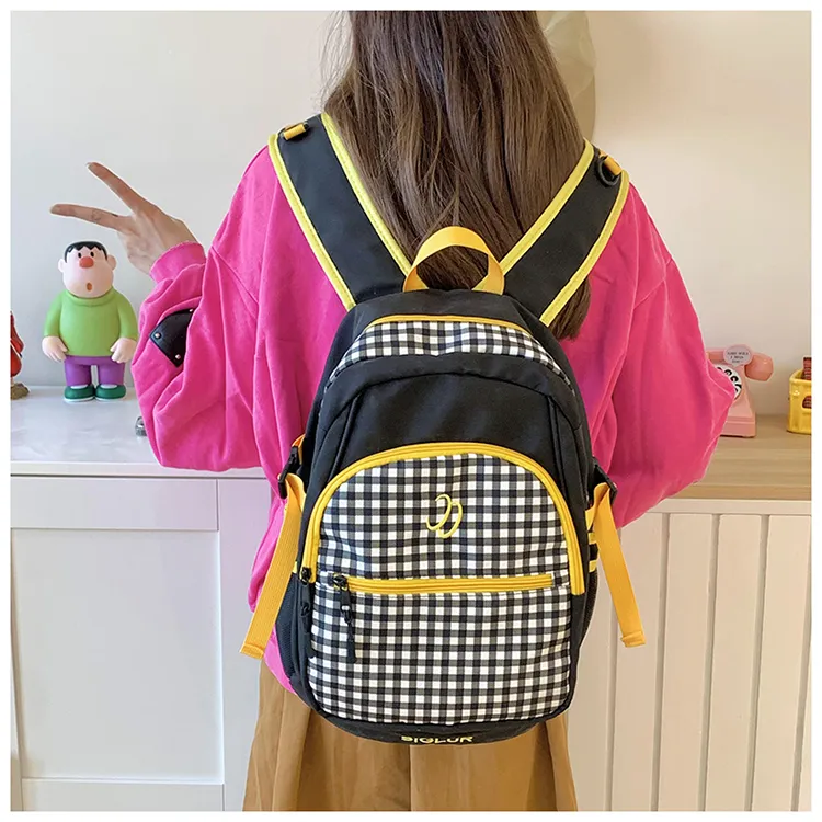 URBAN FOREST Fabric Backpack Unisex Black/Yellow-5