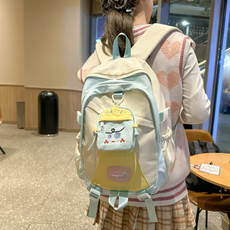 URBAN FOREST Nylon Backpack Women's Blue/Green/Pink/Black-2