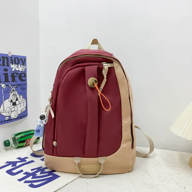 URBAN FOREST Nylon Backpack Unisex Ecru/Black/Burgundy/Jasper/Blue-13