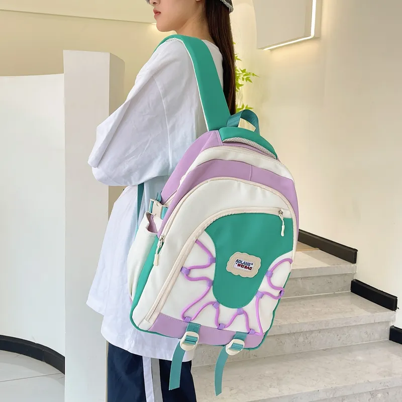 URBAN FOREST Nylon Backpack Regular Unisex Ecru, Black, Fuchsia, Blue-12