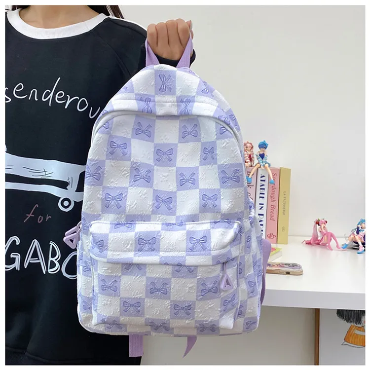 URBAN FOREST Nylon Backpack Unisex Black/Purple/Green/Blue-9