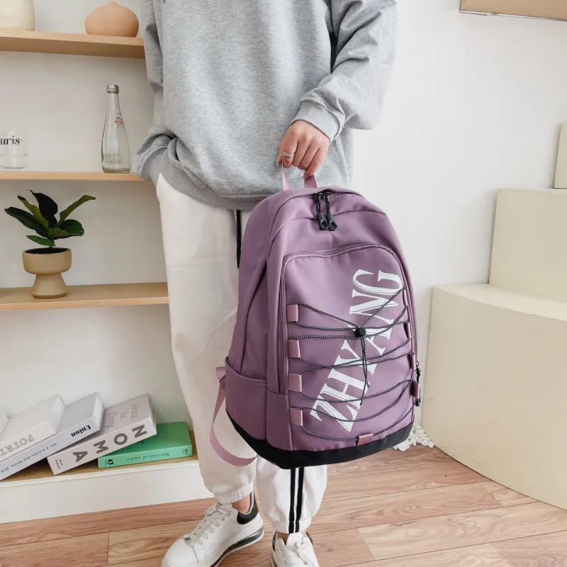 URBAN FOREST Nylon Backpack Unisex Blue/Green/Purple/Black-13