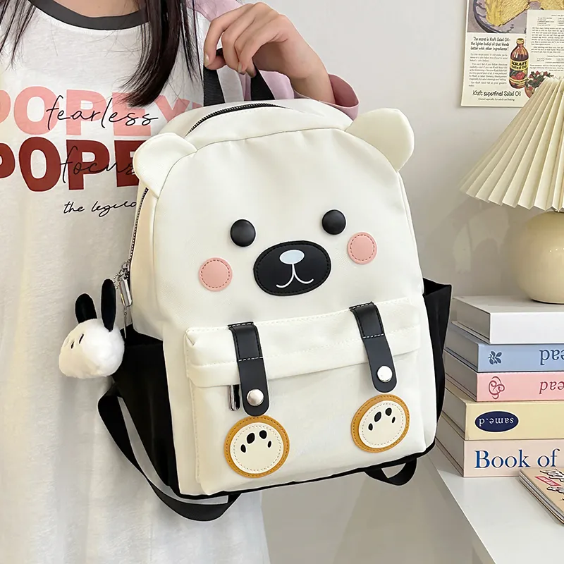URBAN FOREST Nylon Backpack Women's White/Black/Brown-1