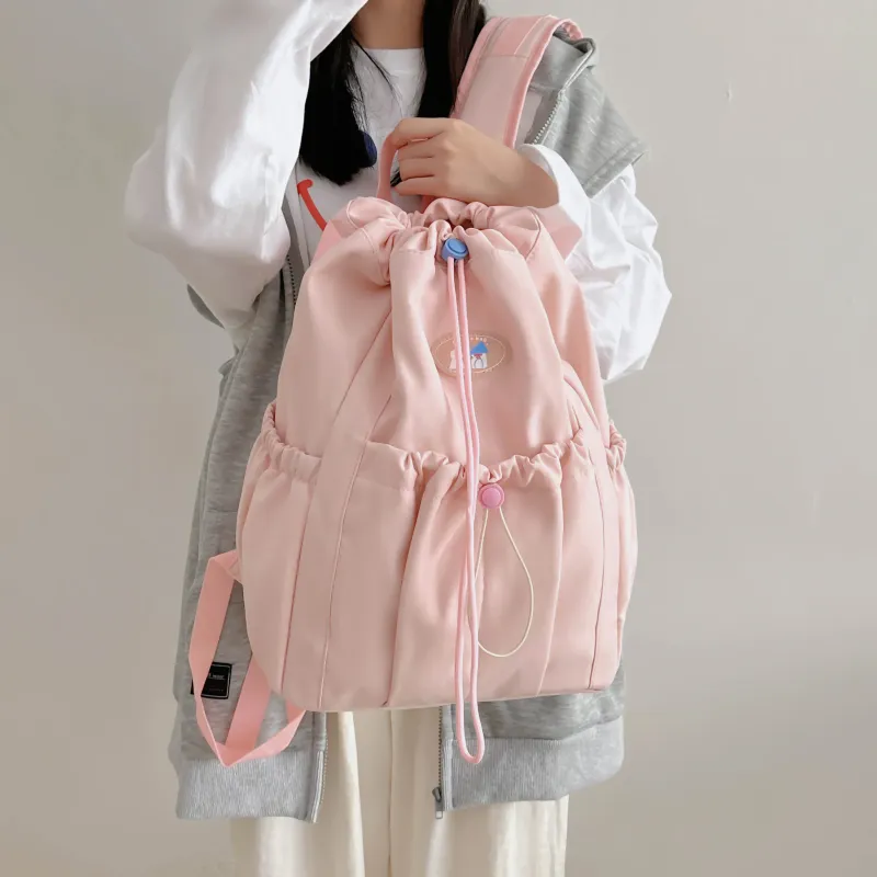 URBAN FOREST Nylon Backpack Unisex Ecru/Black/Yellow/Light Green/Pink-21