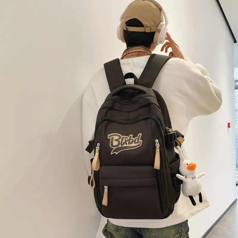 URBAN FOREST Nylon Backpack Regular Unisex White/Black/Red/Khaki-6