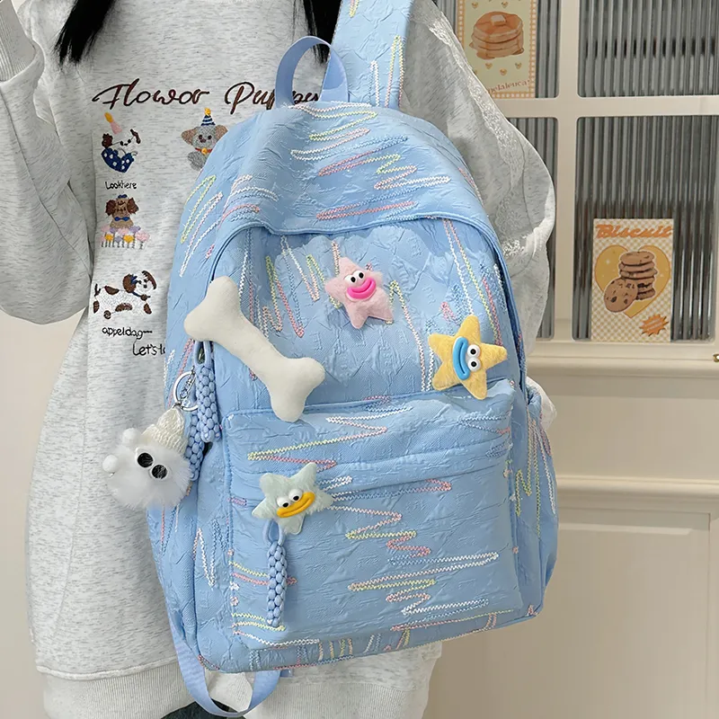 URBAN FOREST Nylon Backpack Women's Blue/Yellow/Pink/Black/White-5