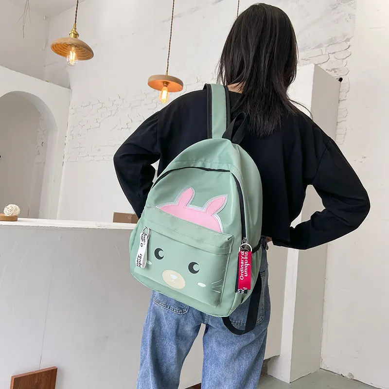 URBAN FOREST Nylon Backpack Regular Unisex Black/Pink/Watermelon Red/Green-17