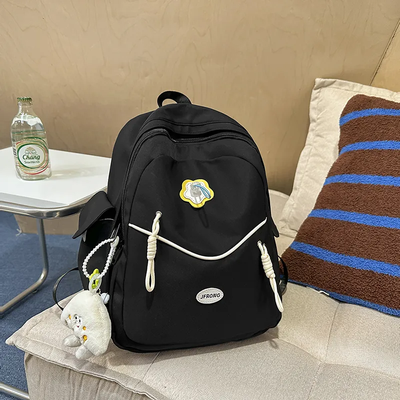URBAN FOREST Nylon Backpack Unisex White/Black/Light Yellow/Sky Blue/Pink-6