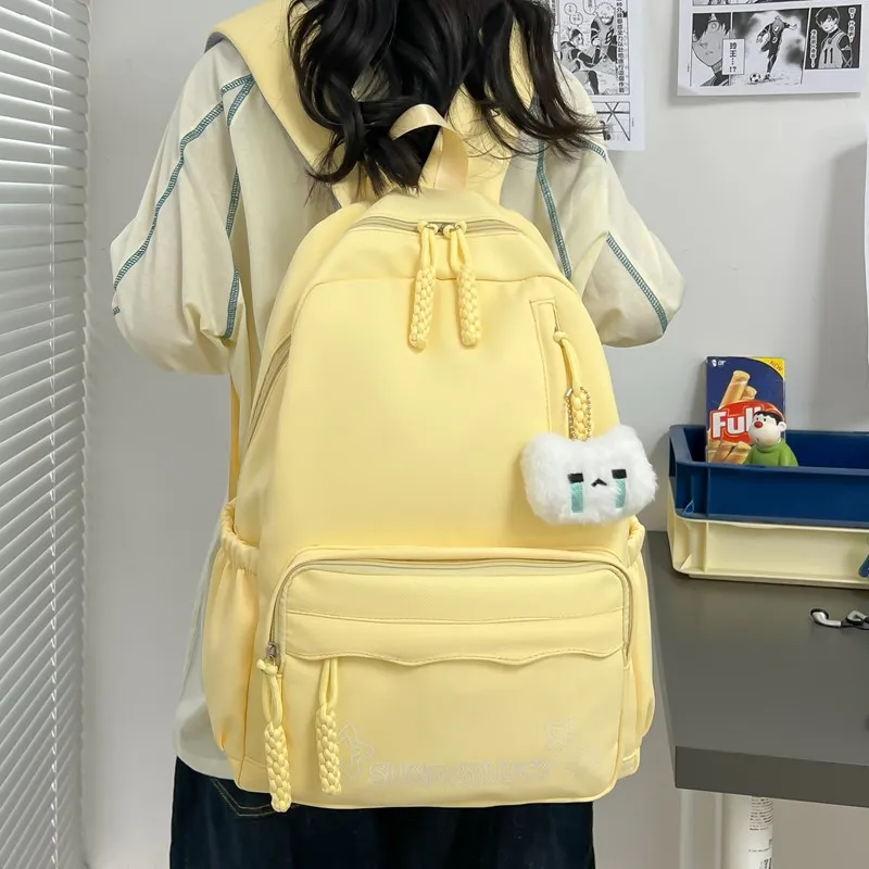 URBAN FOREST Composite Cloth Backpack Unisex Red/Yellow/Green/Blue/Pink/Black-10