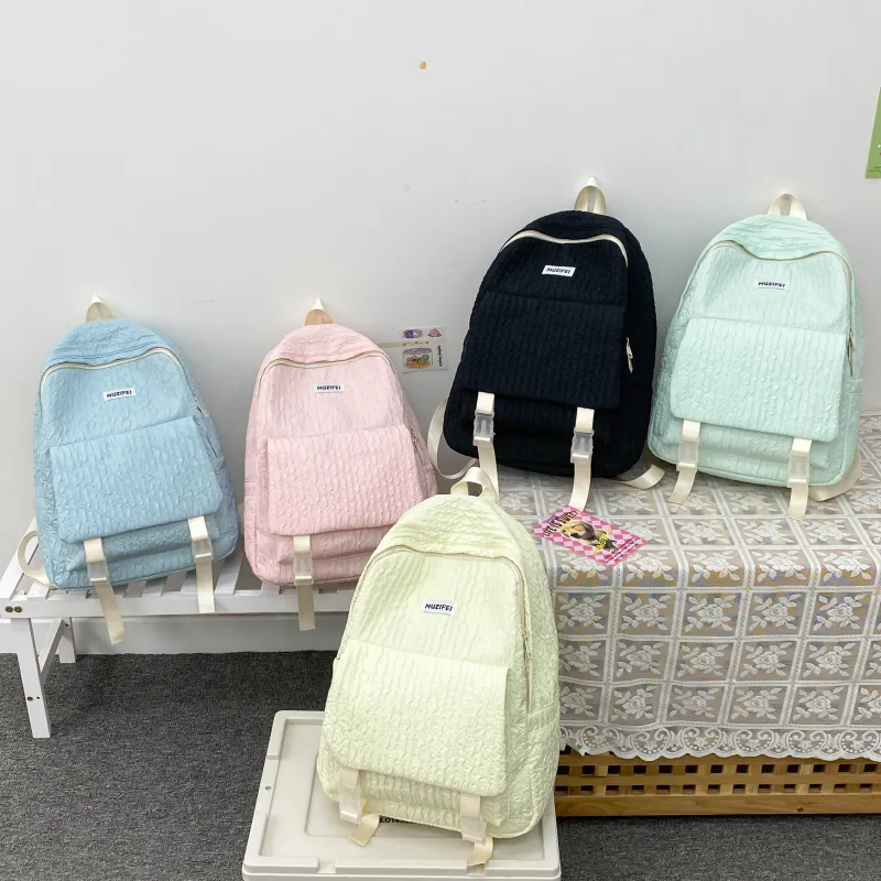 URBAN FOREST Polyester Backpack Unisex Sky Blue/Yellow/Green/Pink/Black-10