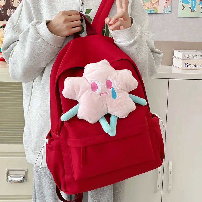 URBAN FOREST Polyester Backpack Women's Ecru/Burgundy/Light Yellow/Light Green/Pink-8