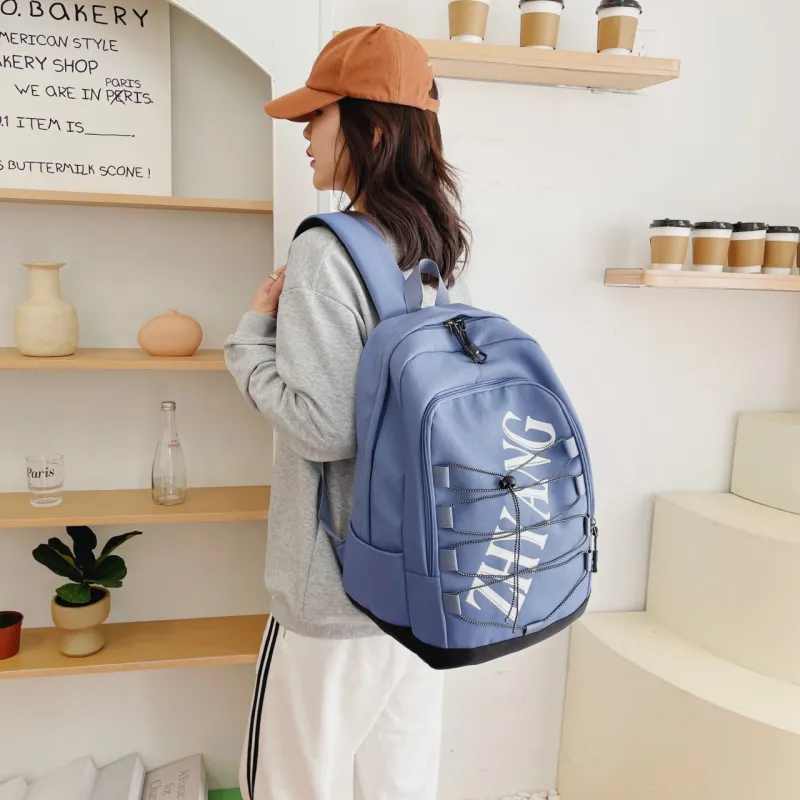 URBAN FOREST Nylon Backpack Unisex Blue/Green/Purple/Black-4