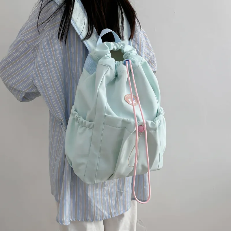 URBAN FOREST Nylon Backpack Unisex Ecru/Black/Yellow/Light Green/Pink-18