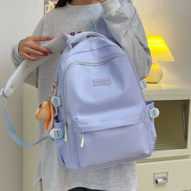 URBAN FOREST Nylon Backpack Regular Women's White/Black/Violet/Yellow/Blue-23