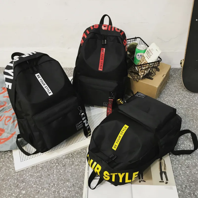 URBAN FOREST Oxford Backpack Unisex Black & Red/Black & Yellow/Light Gray/Dark Gray/Black/Red-7