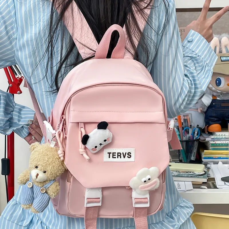 URBAN FOREST Nylon Backpack Unisex White/Black/Yellow/Green/Blue/Pink-33