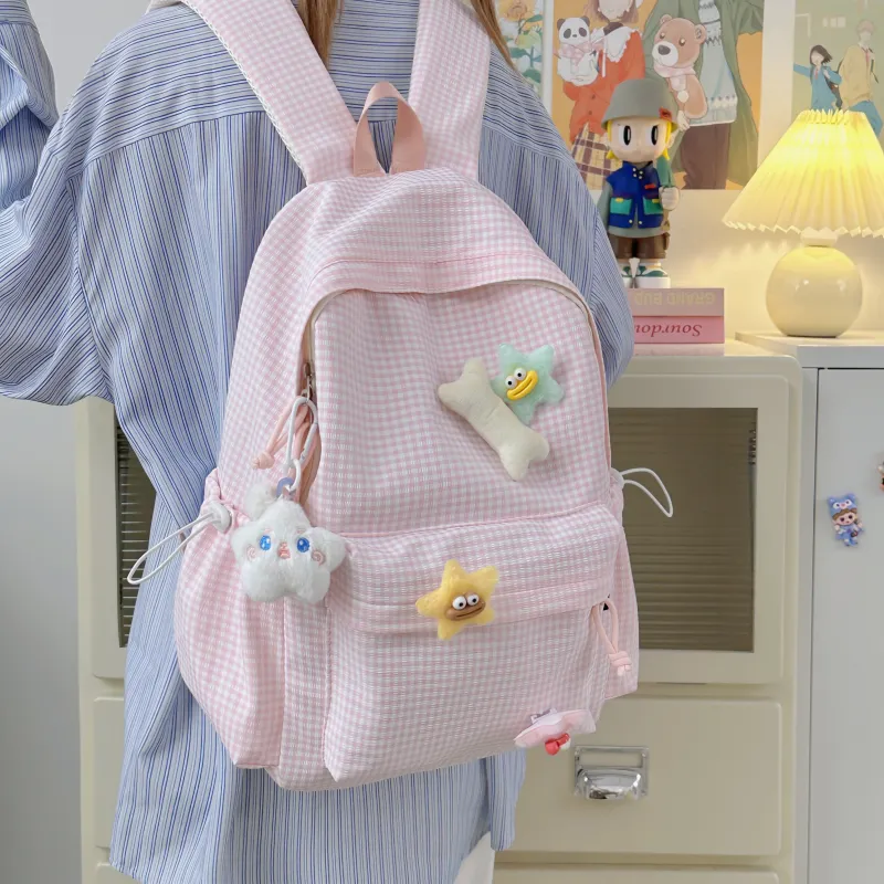 URBAN FOREST Nylon Backpack Unisex Black/Red/Yellow/Green/Blue/Pink-28