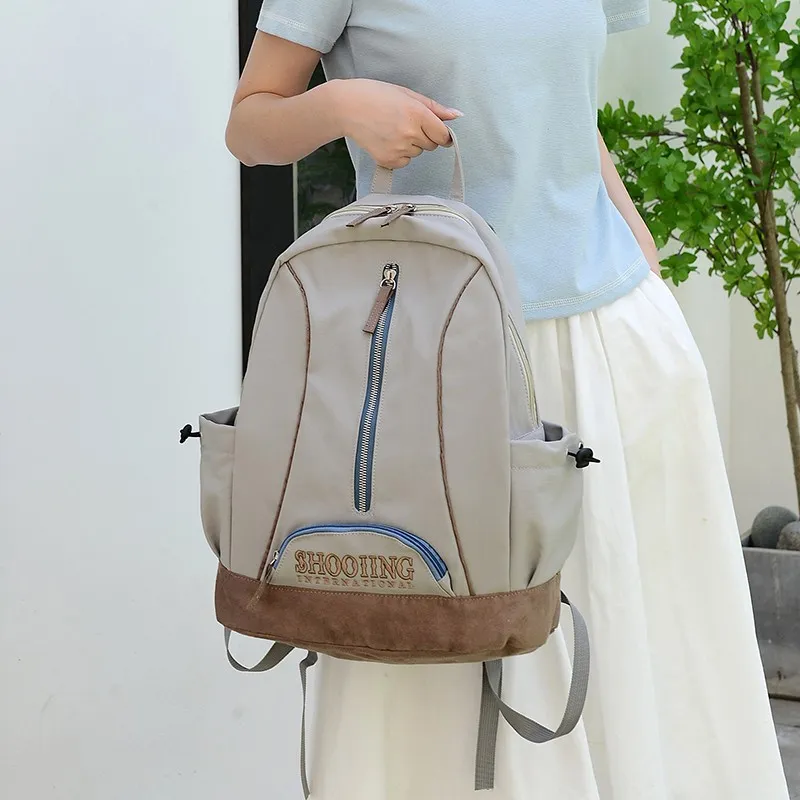 URBAN FOREST Nylon Backpack Unisex Gray/Green-2