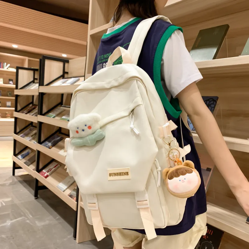 URBAN FOREST Nylon Backpack Unisex Green/Blue/Orange/Black/White-20