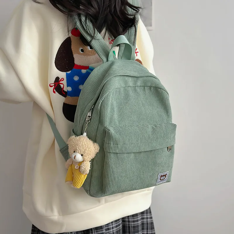 URBAN FOREST Corduroy Backpack Unisex Multicolor-9