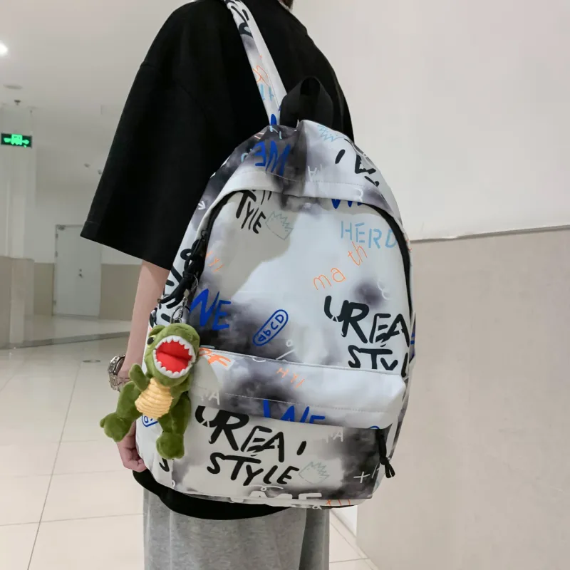 URBAN FOREST Nylon Backpack Unisex Blue/Green/Gray/White-21