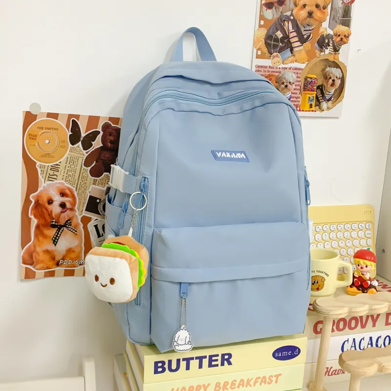 URBAN FOREST Composite Cloth Backpack Unisex Ecru/Gray/Black/Blue-23